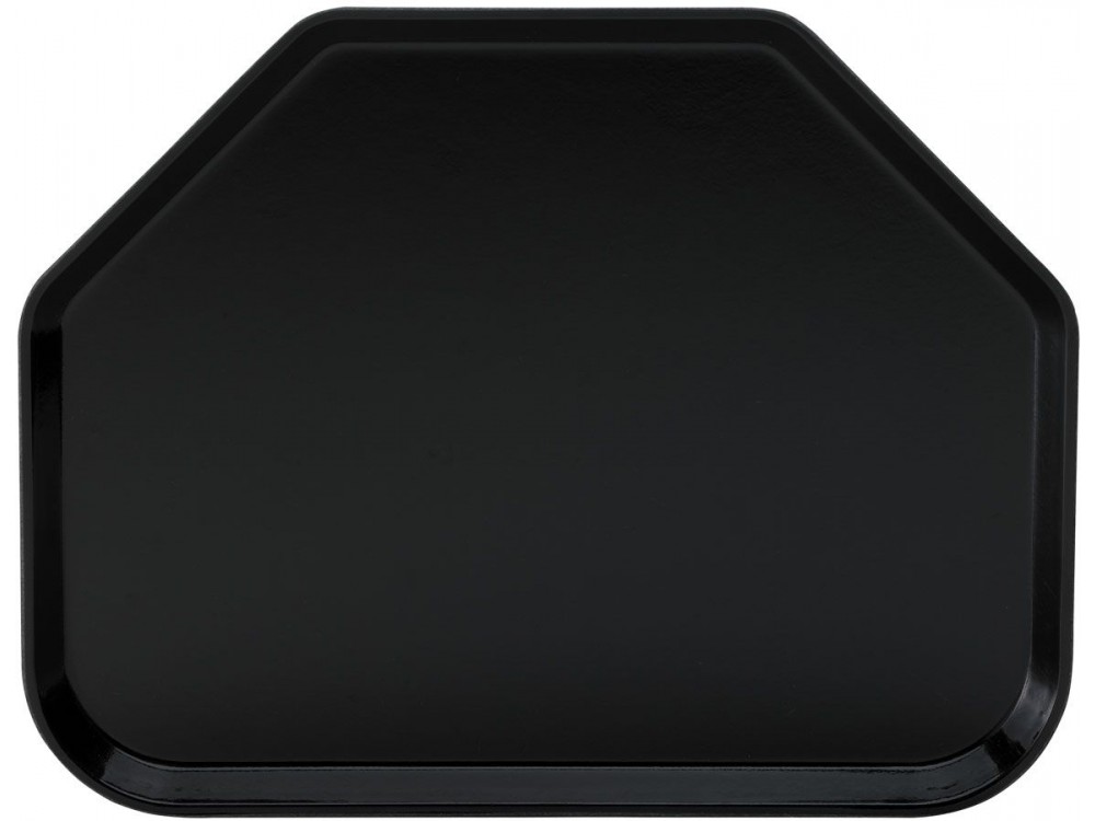 Winco FGTT-1814K Black 18" x 14" Fiberglass Trapezoid Dining Tray