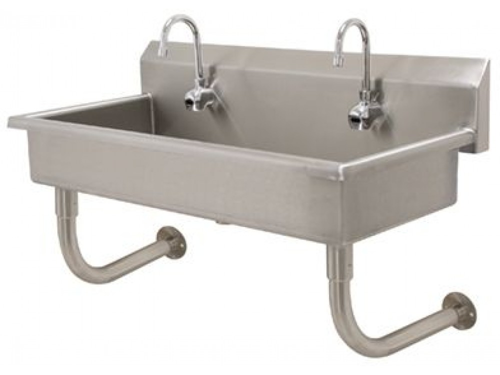 Advance Tabco FS-WM-40EF 40"L 8" Deep 14 Gauge Electronic Operated NSF Multi-Stations Hand Sink