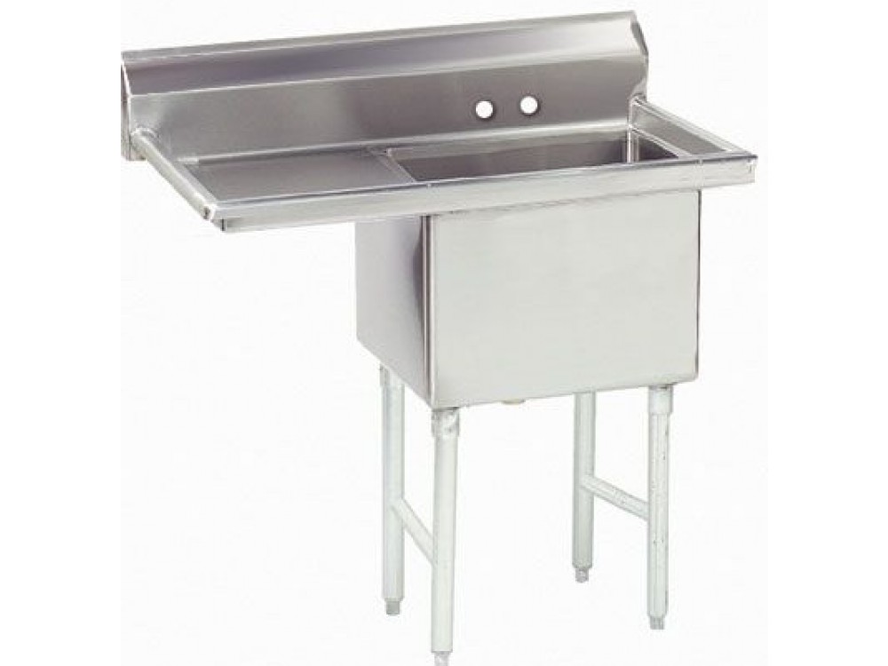 Advance Tabco FS-1-3624-24L Left-Hand Drainboard 1-Compartment Fabricated NSF Sink