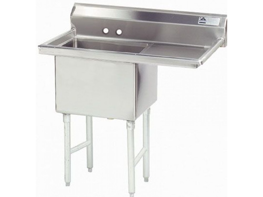 Advance Tabco FS-1-1824-24R Right-Hand Drainboard 1-Compartment Fabricated NSF Sink