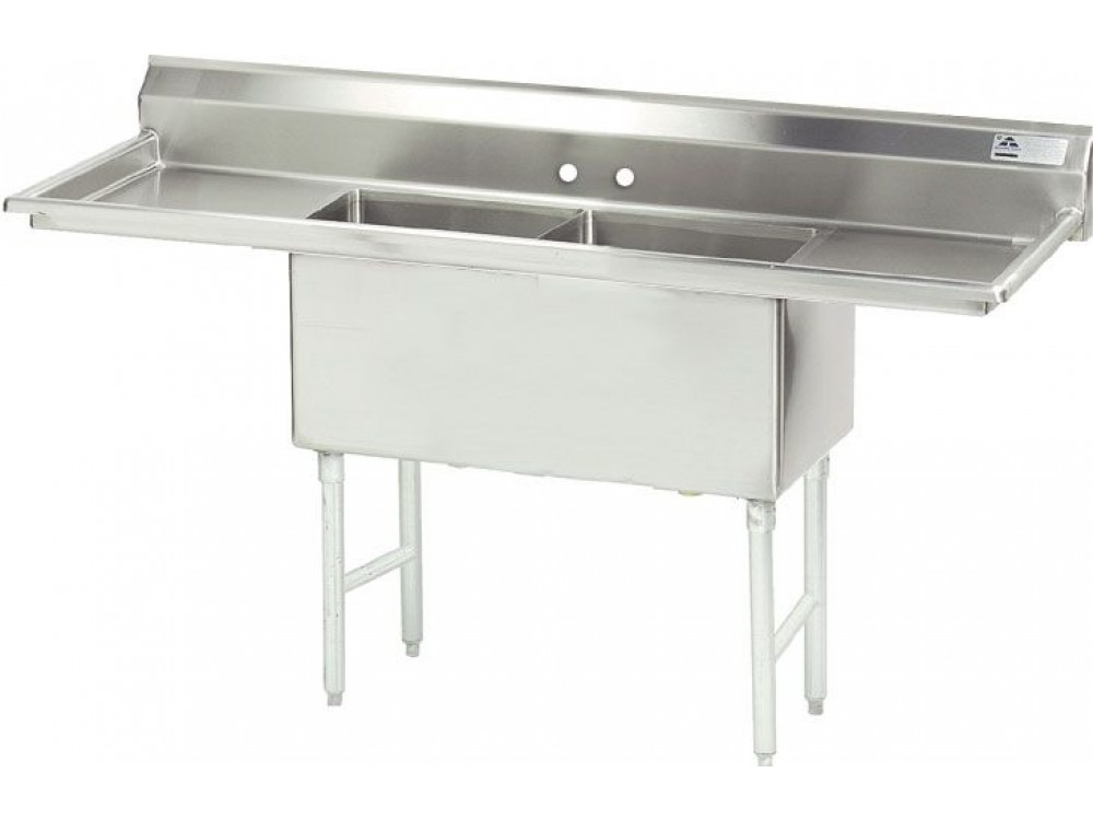 Advance Tabco FS-2-1824-18RL 2-Drain 2-Compartment Fabricated NSF Sink