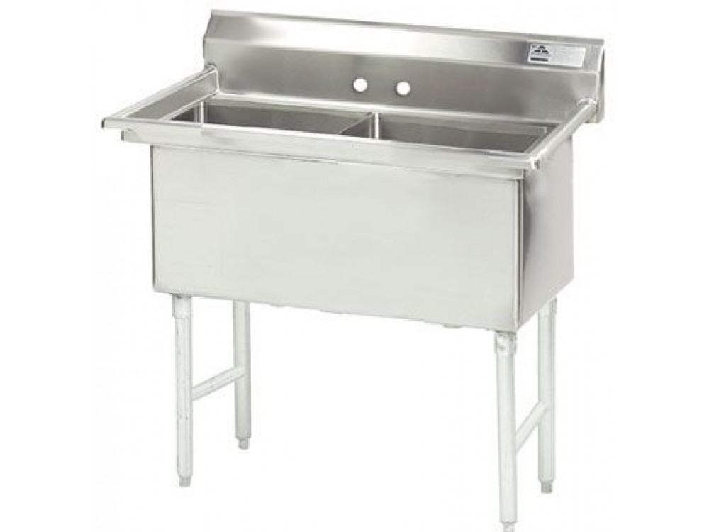 Advance Tabco FS-2-1620 No Drain 2-Compartment Fabricated NSF Sink