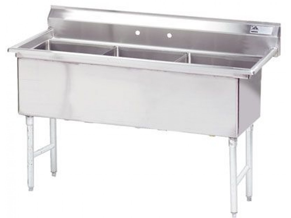 Advance Tabco FS-3-1824 No Drain 3-Compartment Fabricated NSF Sink