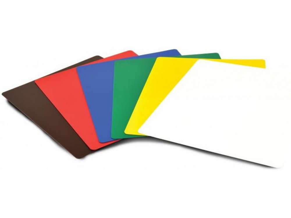 Omcan 41193 12" x 18" x 1/16" Polypropylene 6 Color-Coded Flexible Cutting Boards Set