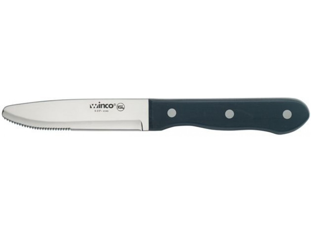 Winco K-81P Solid POM Handle and Round Tip Jumbo Steak Knife