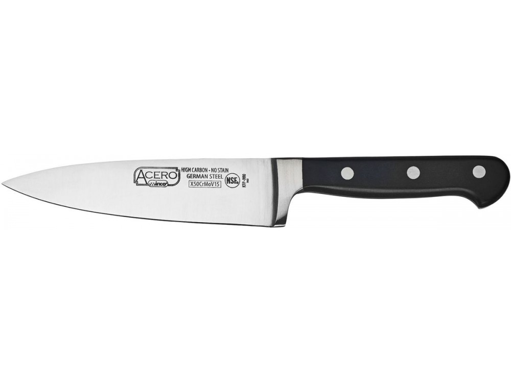 Winco KFP-60 ACERO 6" Triple Riveted Full Tang Forged Blade Chef Knife