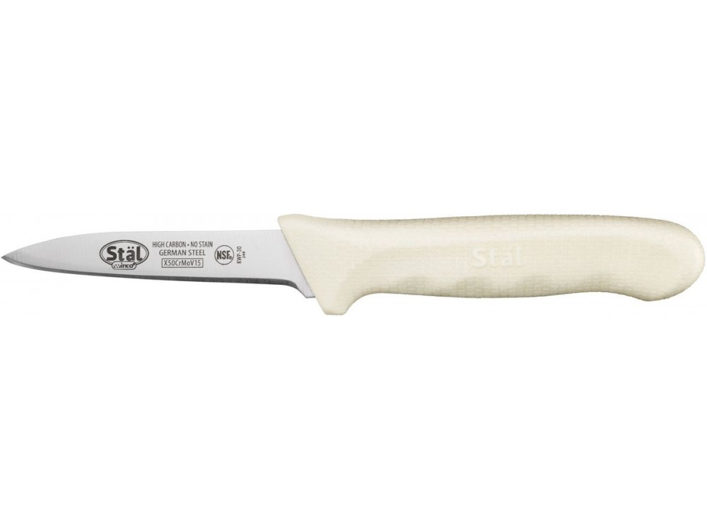 Winco KWP-30 STAL 3-1/4" White Polypropylene Handle 2pcs/pk Paring Knife