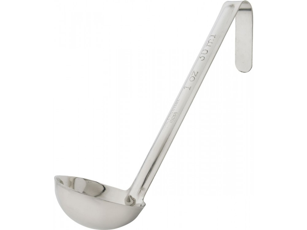 Winco LDI-10SH One-piece Stainless Steel 1oz Ladle with 6" Handle