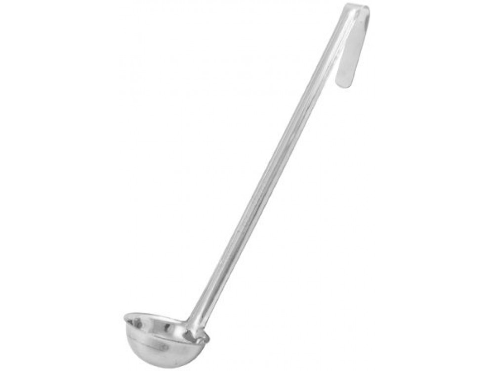 Winco Prime LDIN-0.75 0.75 Oz Stainless Steel One-Piece Ladle