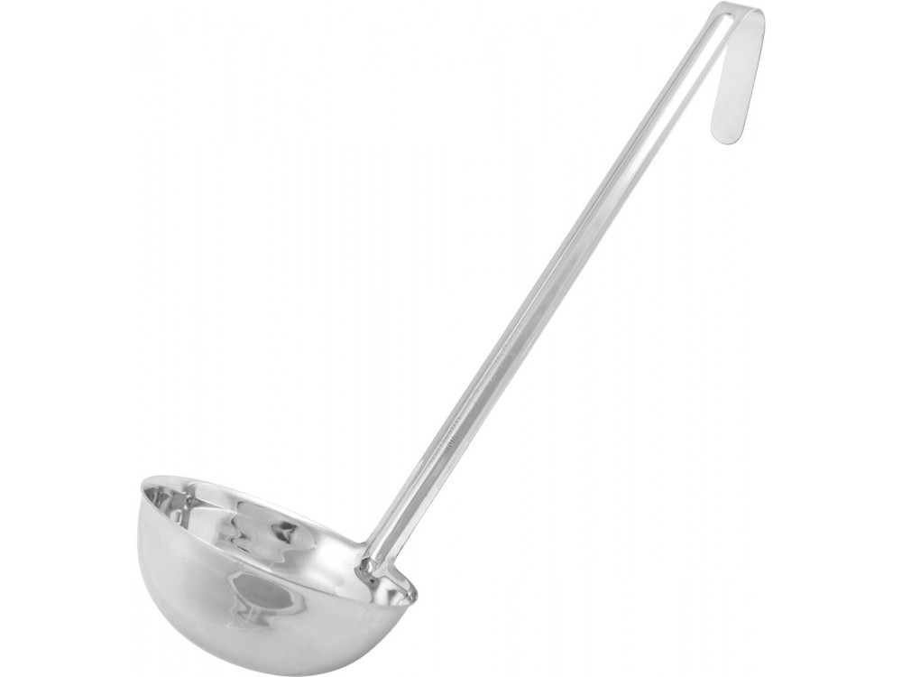 Winco LDIN-12 Winco Prime One-piece Stainless Steel 12oz Ladle