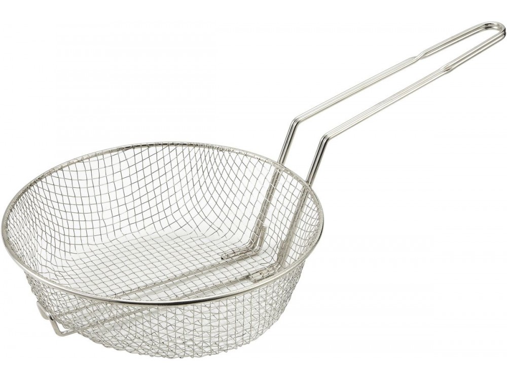 Winco MSB-08M Medium Mesh Nickel Plated 8" Culinary Basket