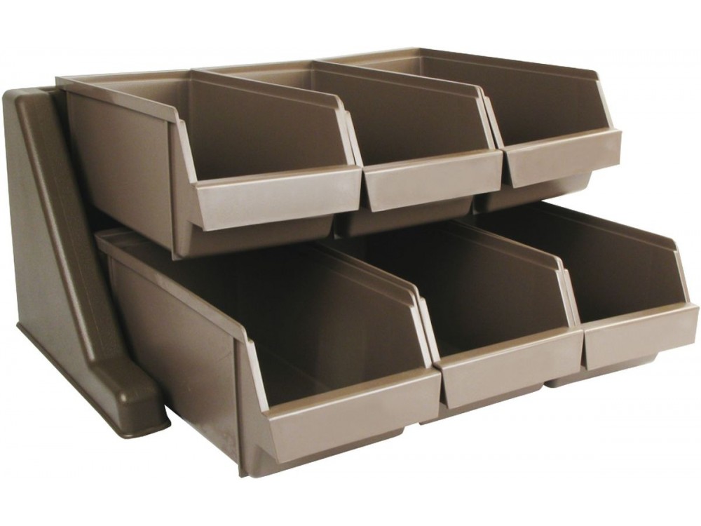 Winco OGZ-6 6 Bins Cutlery Organizer Set with Rack
