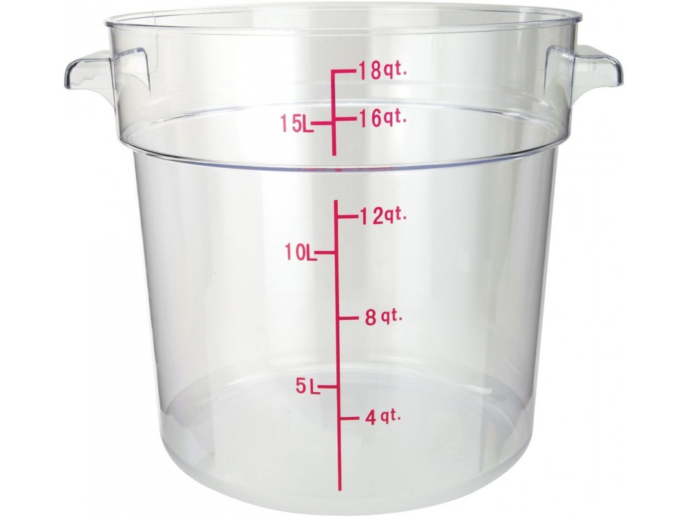 Winco PCRC-18 18 Quart Round Storage Container