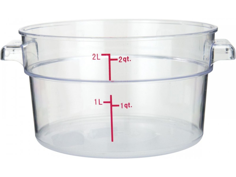 Winco PCRC-2 2 Quart Clear Polycarbonate Round Storage Container