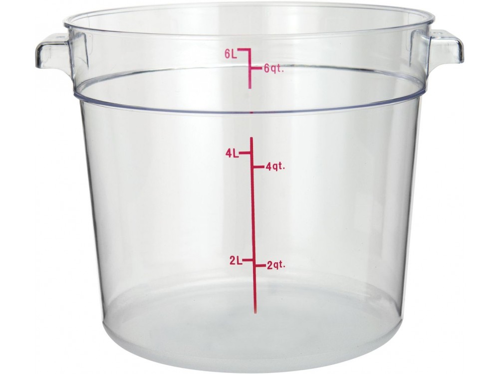 Winco PCRC-6 6 Quart Clear Polycarbonate Round Storage Container