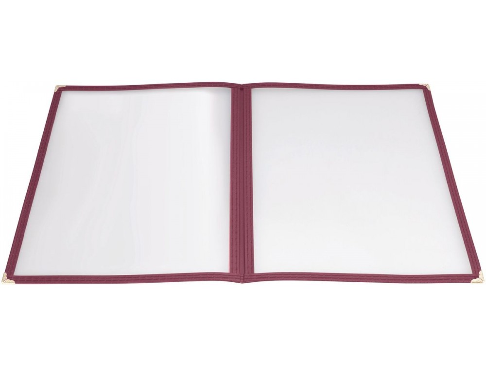 Winco PMCD-14U Double Fold 9-9/16" x 15" Burgundy Menu Cover