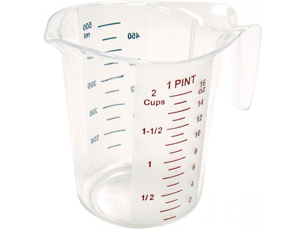 Winco PMCP-50 Polycarbonate Color Graduations 1pt Measuring Cup