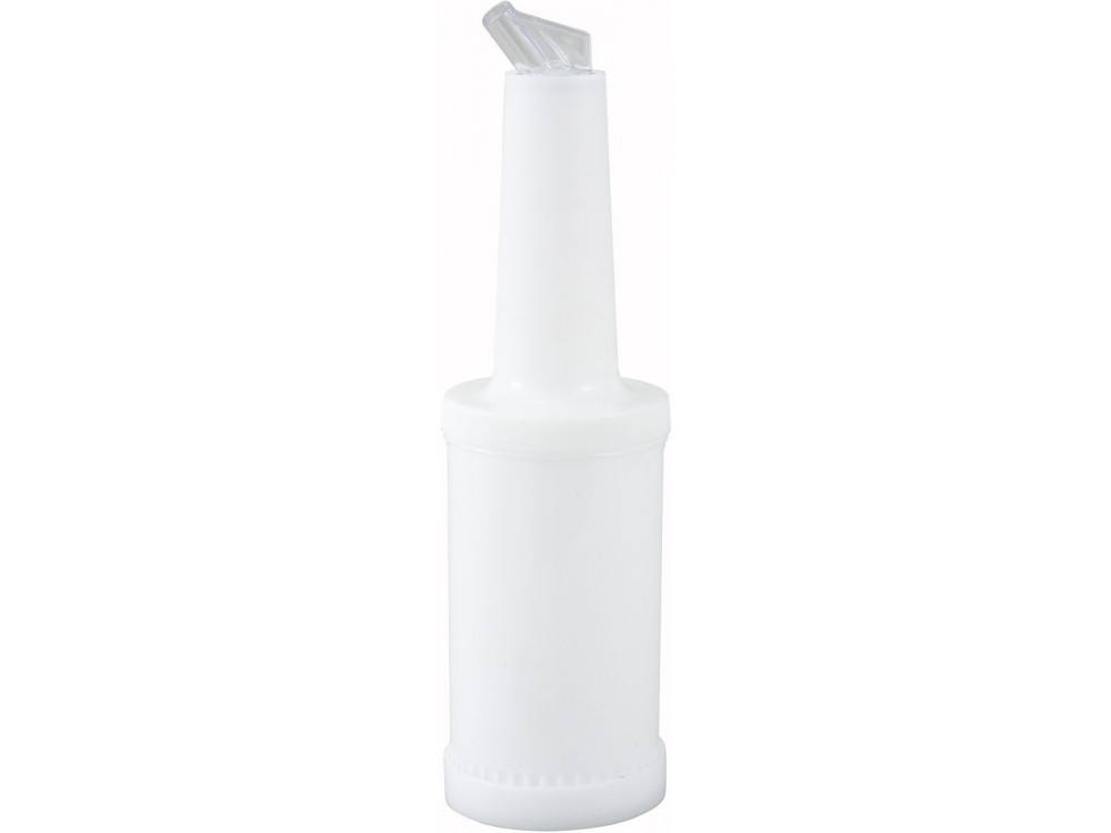 Winco PPB-2W White Spout & Lid 2 Quart Liquor/Juice Pour Bottle