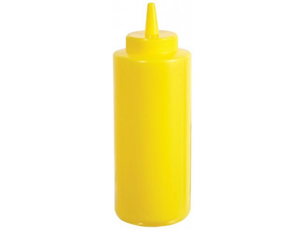 Winco PSB-24Y Yellow 24oz Regular Squeeze Bottle
