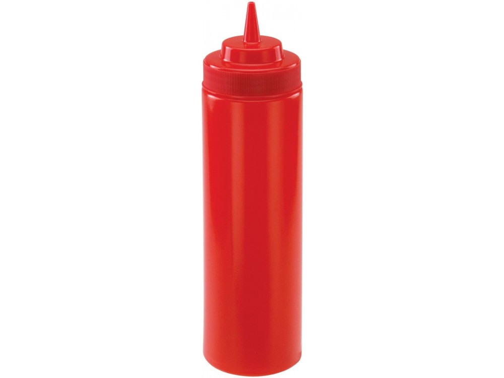 Winco PSW-24R Wide Mouth Red 6pcs/pk 24oz Squeeze Bottles