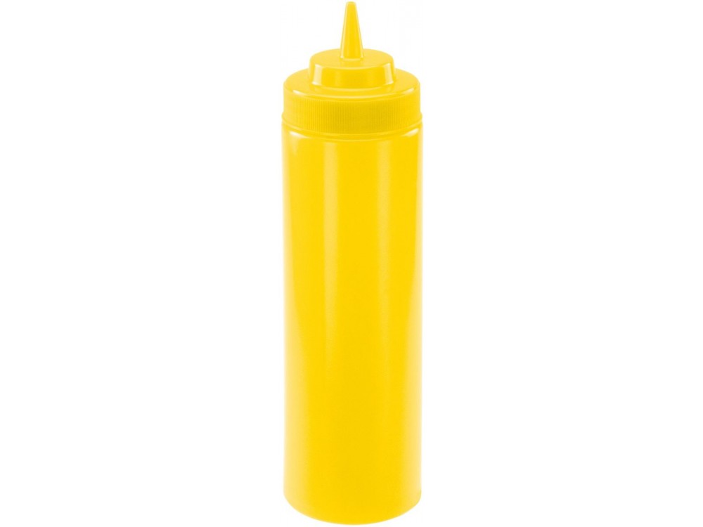 Winco PSW-24Y Wide Mouth Yellow 6pcs/pk 24oz Squeeze Bottles