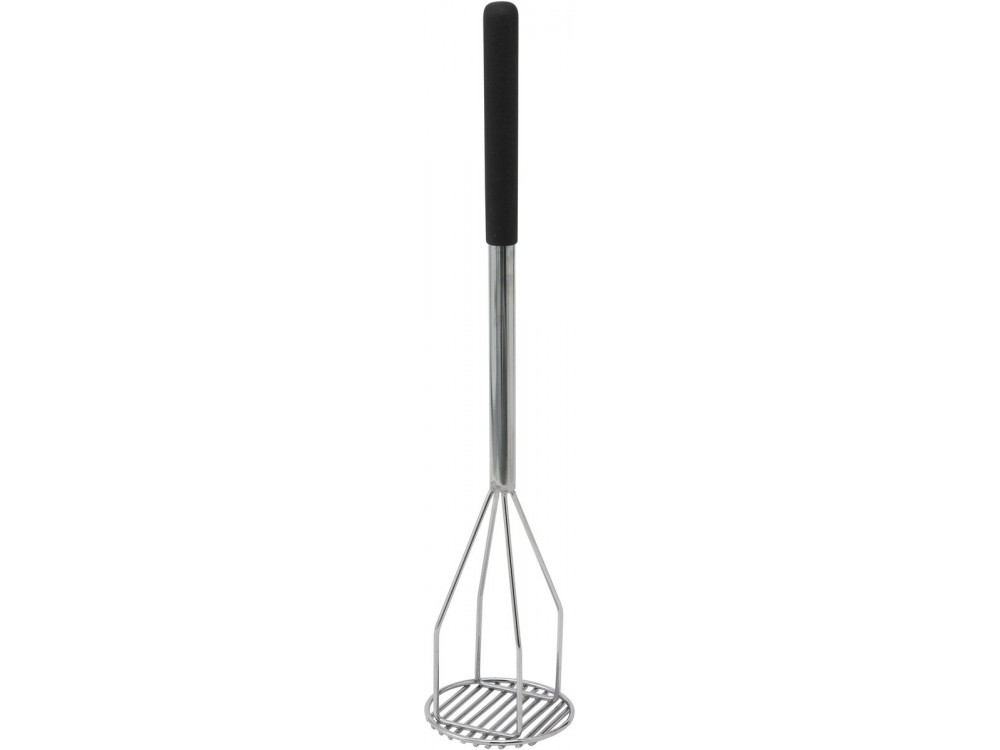 Winco PTMP-24R Round 5" x 24-1/2" Plastic Handle Stainless Steel Potato Masher