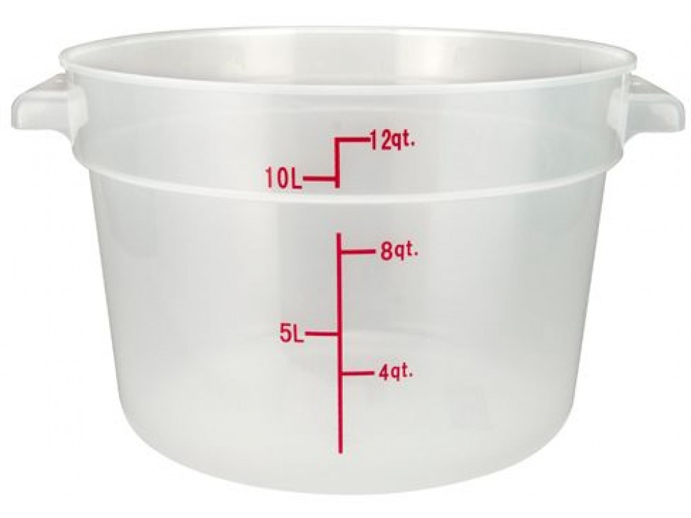 Winco PTRC-12 12 Qt Translucent Polypropylene Round Storage Container