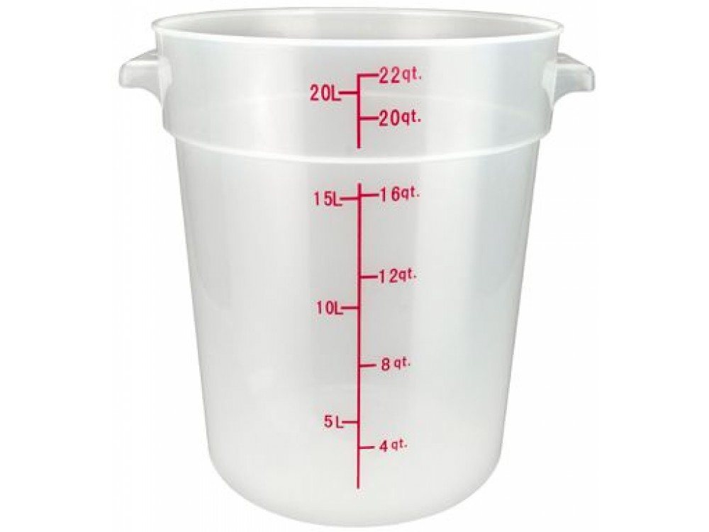 Winco PTRC-22 22 Qt Translucent Polypropylene Round Storage Container