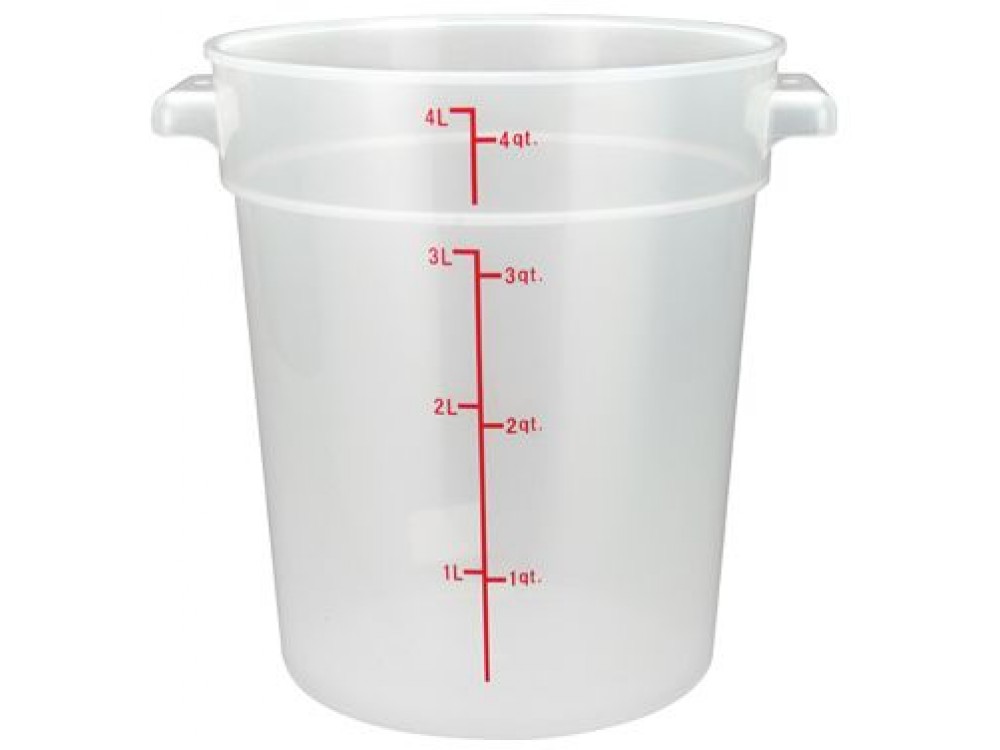 Winco PTRC-4 4 Qt Translucent Polypropylene Round Storage Container