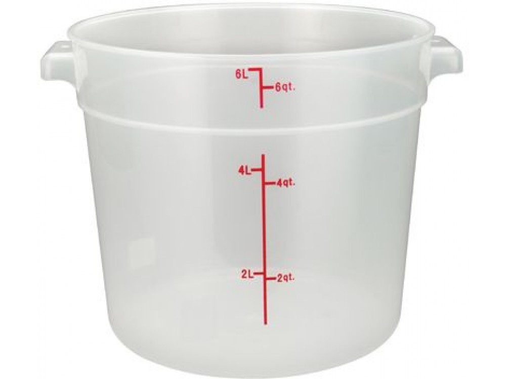 Winco PTRC-6 6 Qt Translucent Polypropylene Round Storage Container