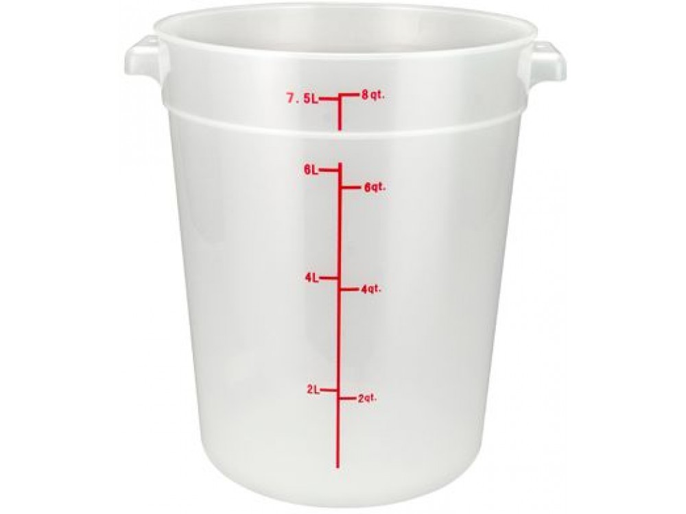 Winco PTRC-8 8 Qt Translucent Polypropylene Round Storage Container