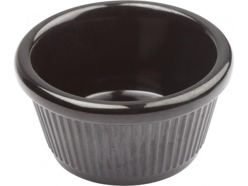 Winco RFM-2K Black 2oz Fluted Ramekins