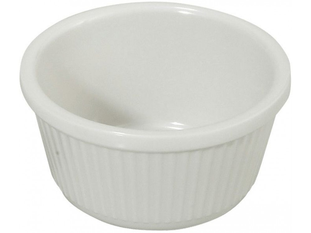 Winco RFM-4W White 4oz Fluted Ramekins