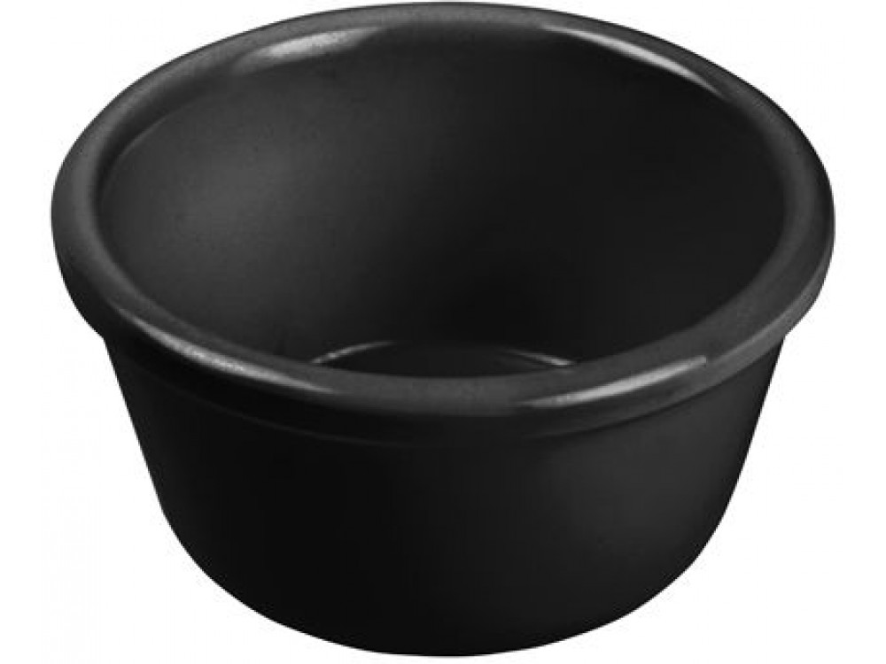 Winco RP-2K 2 oz Black Plain Melamine Ramekin