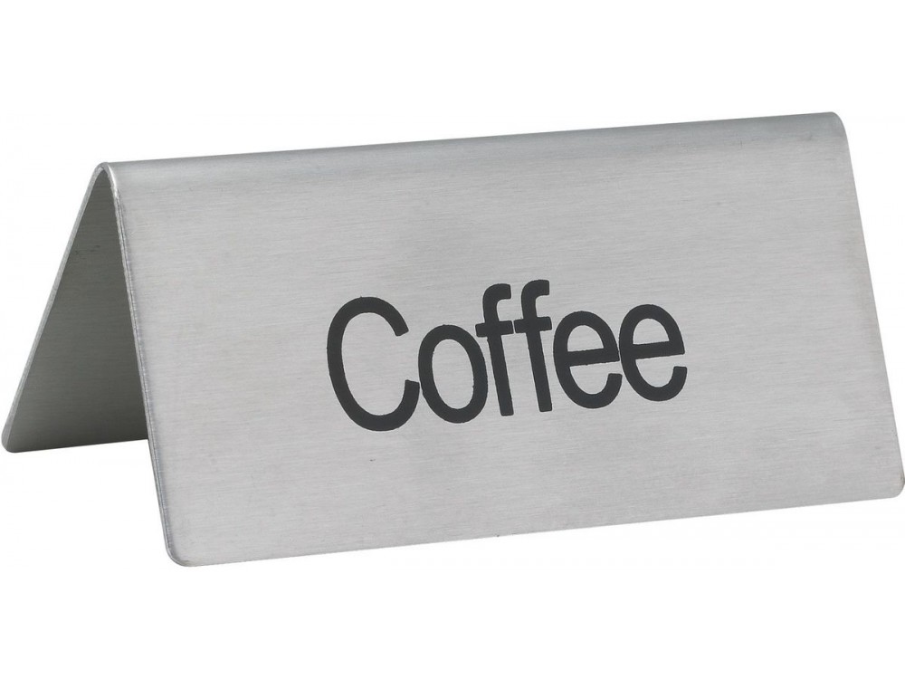 Winco SGN-103 Stainless Steel Coffee Tent Sign