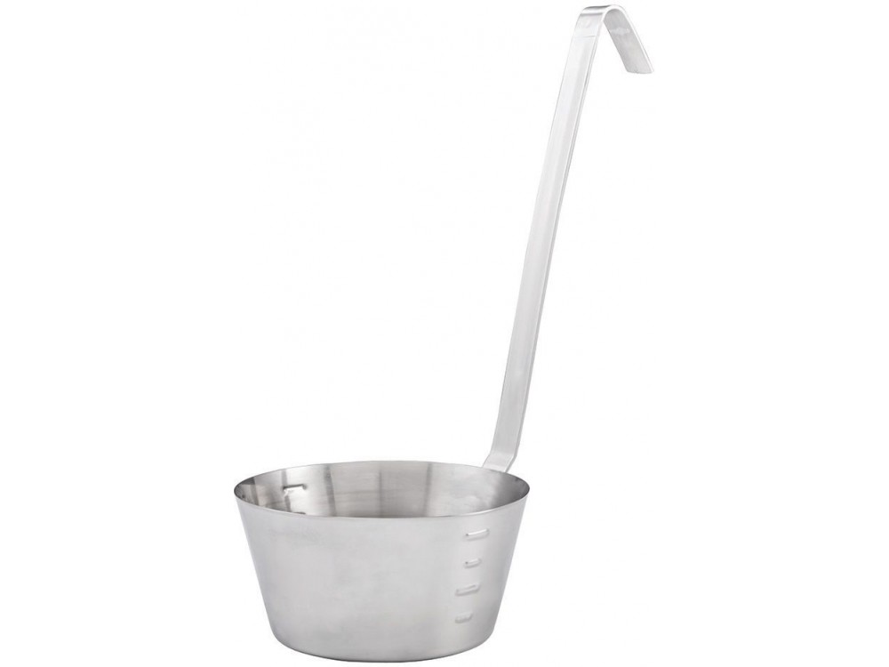 Winco SHHD-1 1 Quart Stainless Steel Hooked Handle Dipper