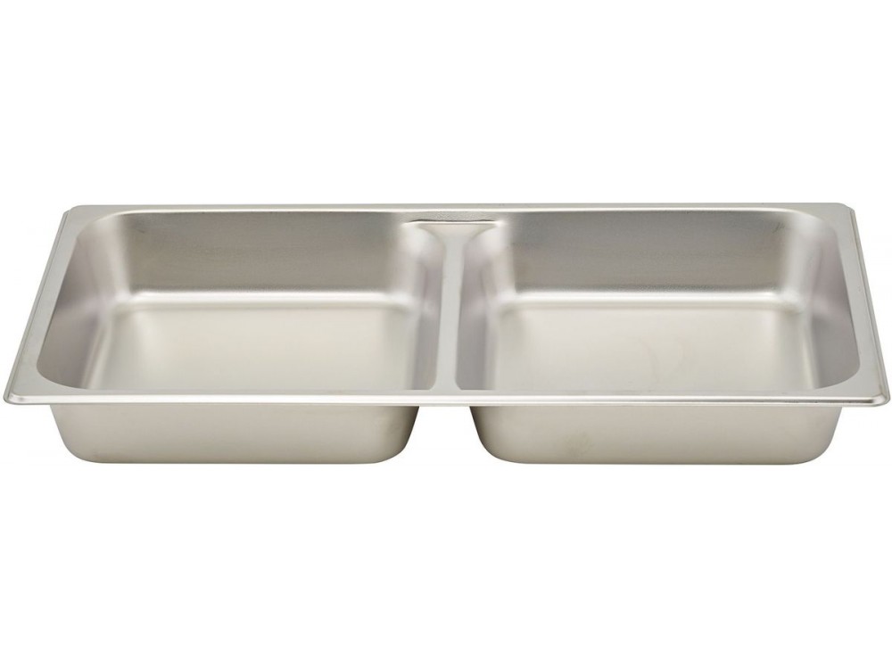 Winco SPFD2 Full-size 2-1/2" Stainless Steel Divided Food Pan