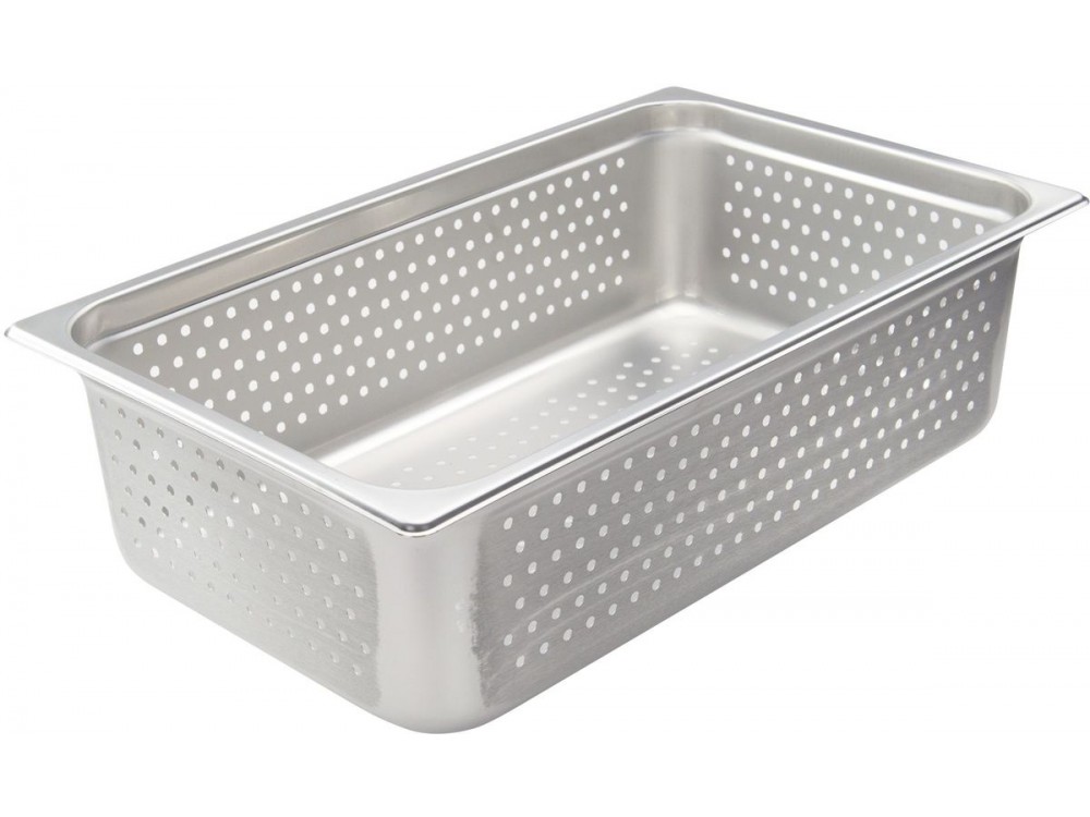 Winco SPJH-106PF Full Size 6D 22 Ga Stainless Steel Perforated Steam Pan