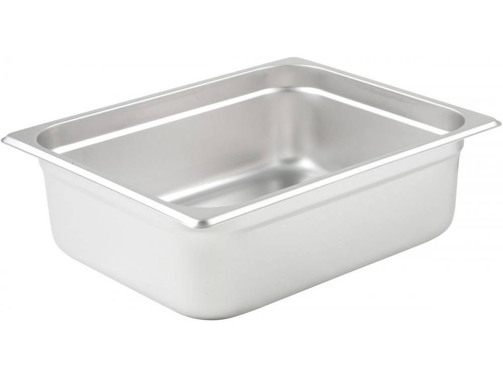 Winco SPJL-204 Half-size 4" 25 Ga Stainless Steel Anti-jam Steam Pan