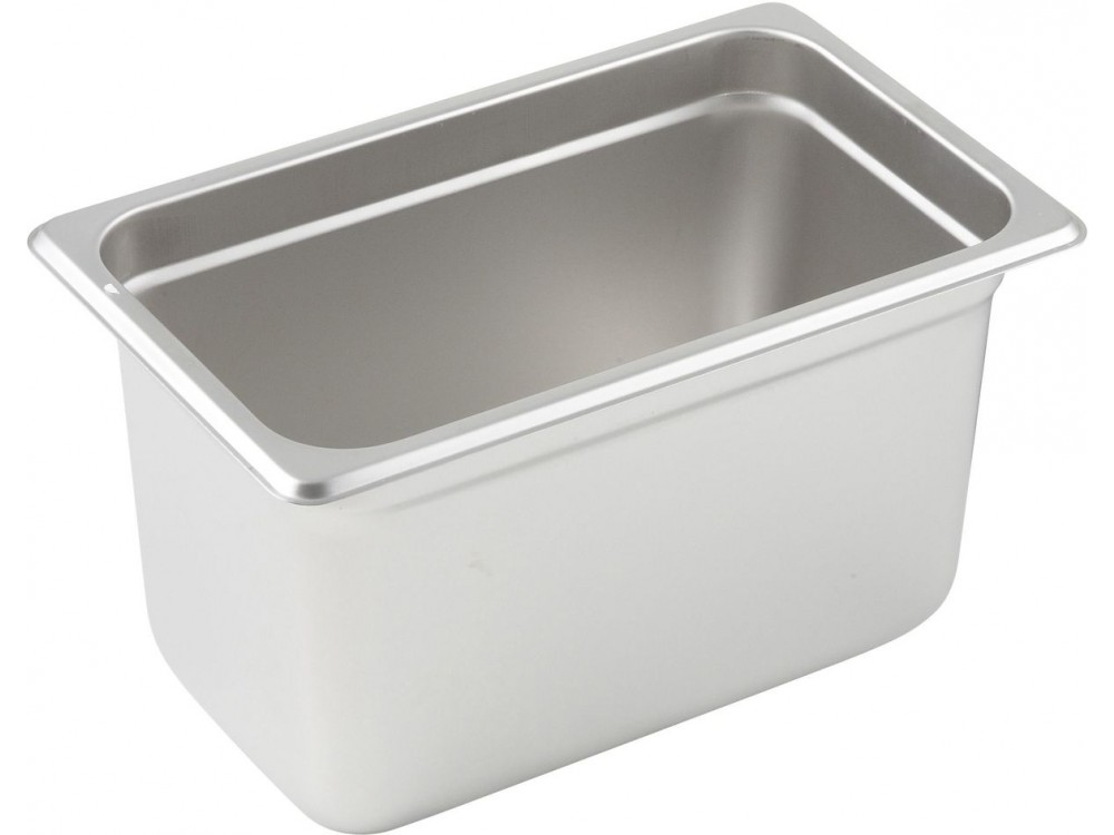 Winco SPJM-406 1/4 Size 6" 24 Ga Stainless Steel Anti-jam Steam Pan