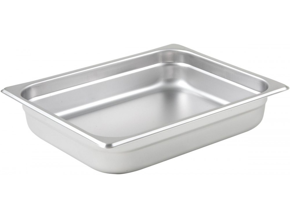 Winco SPJP-202 Half-size 2-1/2" 23 Ga Stainless Steel Anti-jam Steam Pan