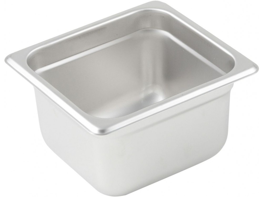 Winco SPJP-604 1/6 Size 4" 23 Ga Stainless Steel Anti-jam Steam Pan