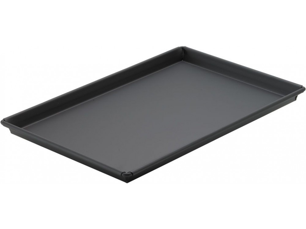 Winco SPP-1218 12" x 18" x 1" Heavyweight Rolled Steel Non-stick Sicilian Pizza Pan