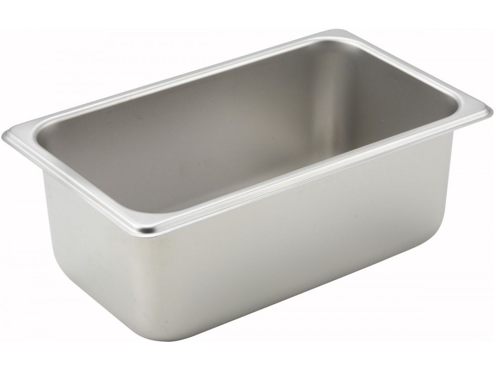 Winco SPQ4 1/4 Size 4" 25 Ga Stainless Steel Straight-sided Steam Pan