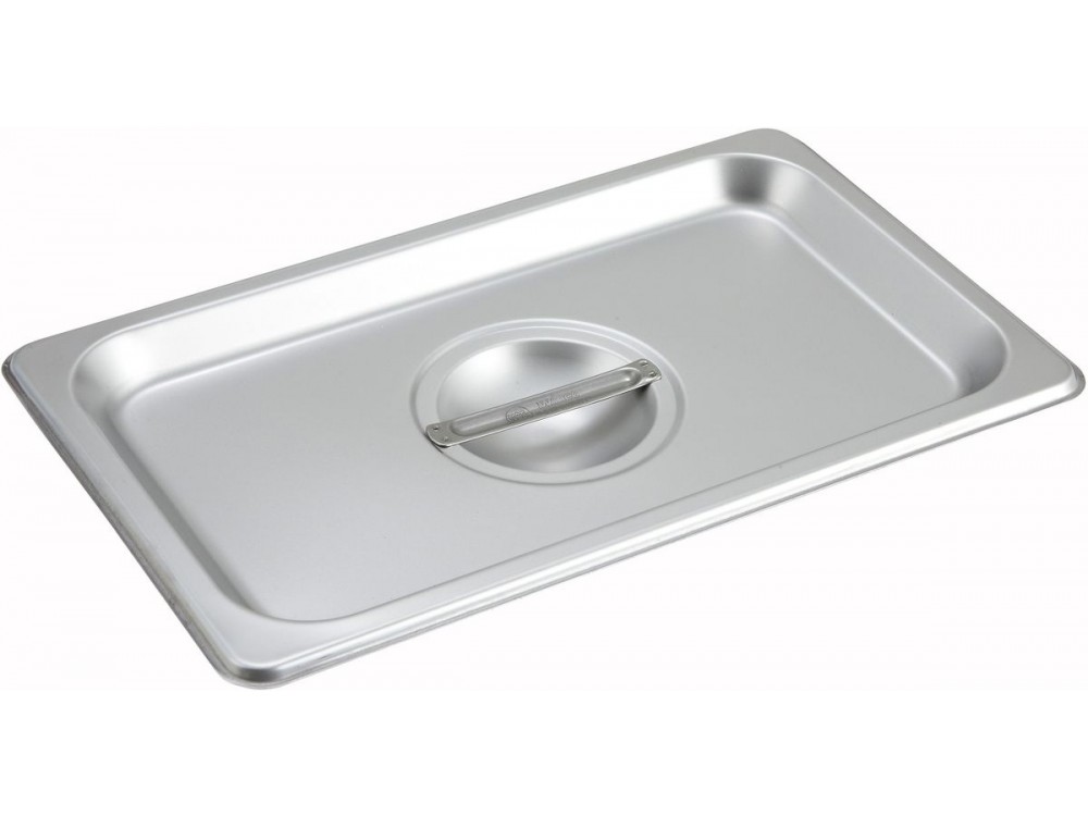 Winco SPSCQ 1/4 Size Solid Stainless Steel Steam Pan Cover