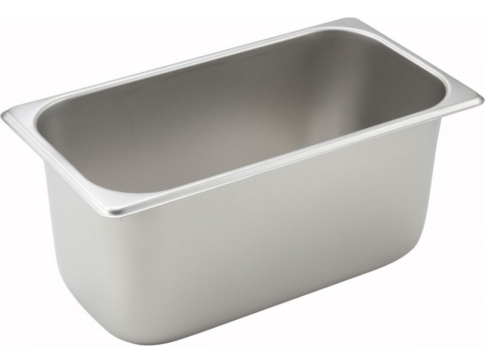 Winco SPT6 1/3 Size 6" 25 Ga Stainless Steel Straight-sided Steam Pan