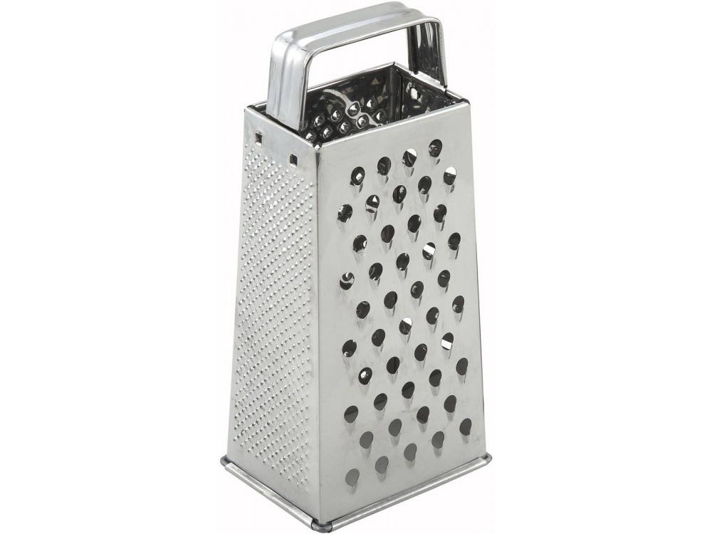 Winco SQG-1 4" x 3" x 9" Stainless Steel Tapered Box Grater