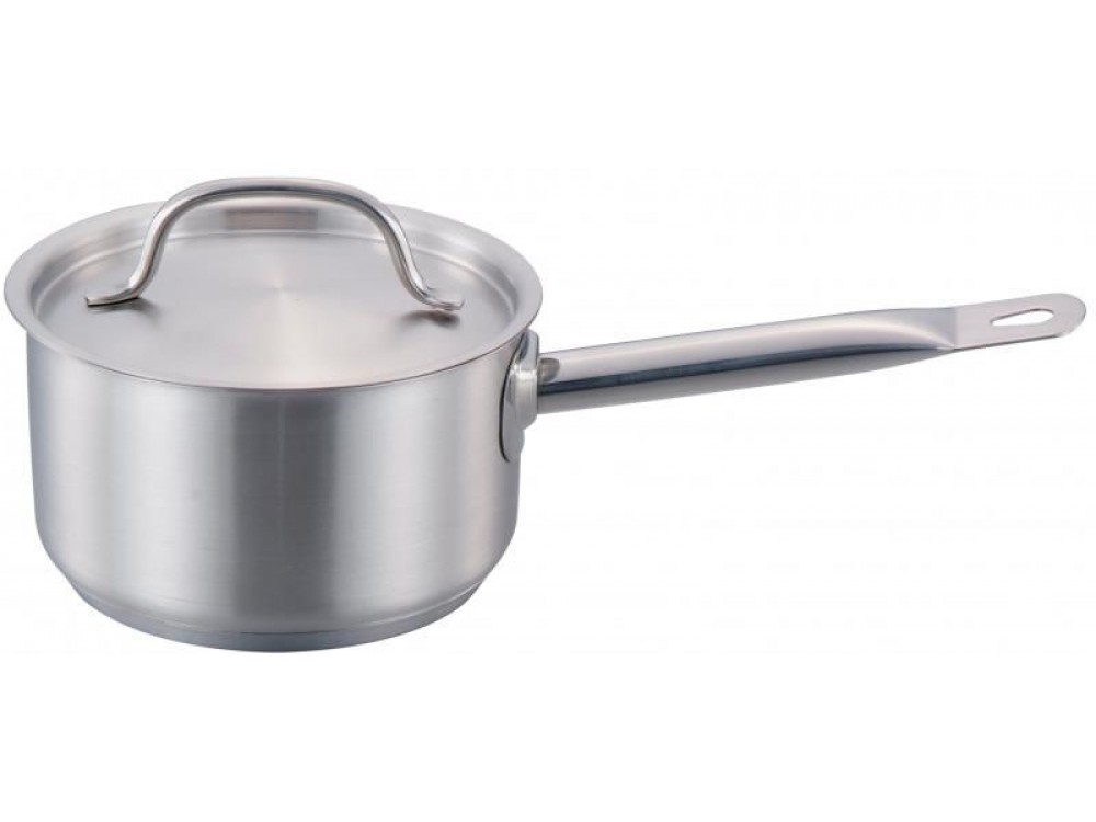 Omcan 80434 6 QT Stainless Steel Sauce Pan with Cover and Handle