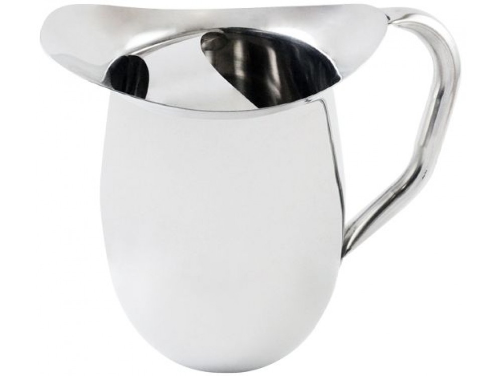 Omcan 80860 2 QT Stainless Steel Bell Pitcher with Ice Guard