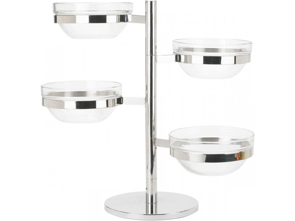 Winco TDSF-4 4 Tier Swing Arm Glass Bowl Display Set